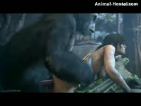 Zoo porn gorilla having anal with a hot slut